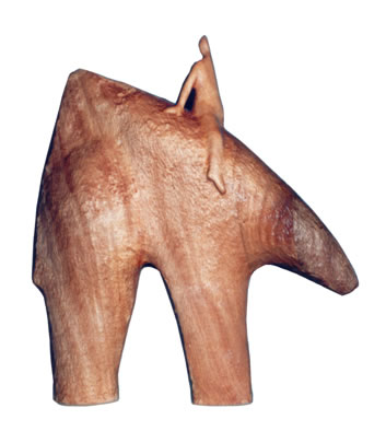 Jinete, madera de caoba